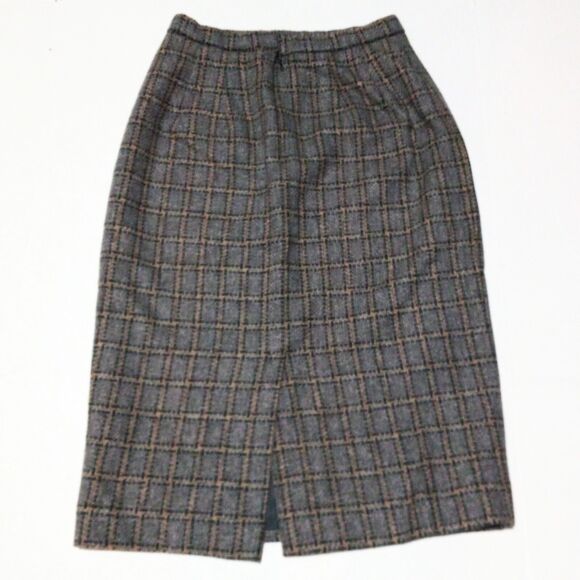 Vtg Pendleton Windowpane Plaid Pencil Skirt-Size 8-Knee Length-Lined-USA Made - Picture 4 of 10